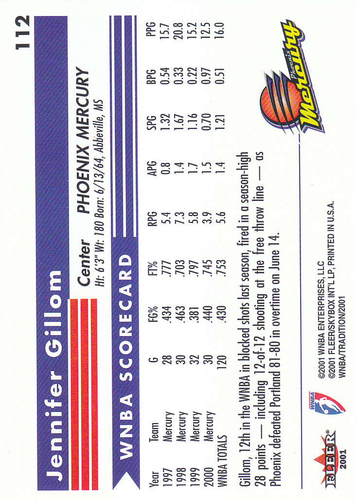 2001 Fleer WNBA Basketball - Bild 161 von 289