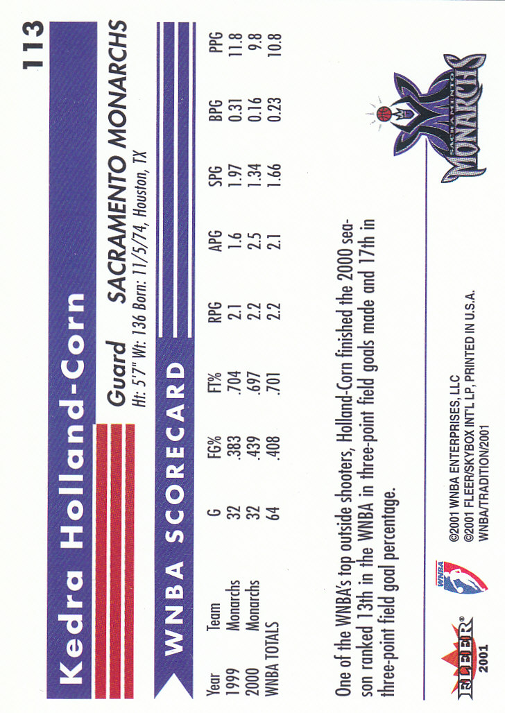 2001 Fleer WNBA Basketball - Bild 163 von 289