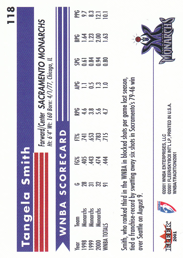 2001 Fleer WNBA Basketball - Bild 173 von 289