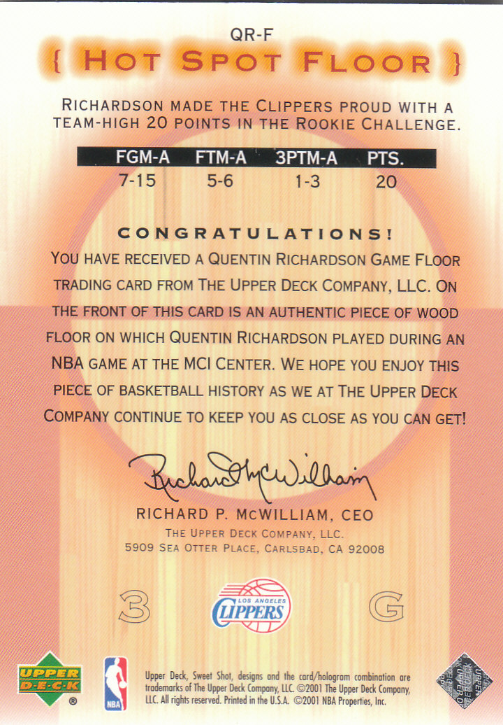 2001/2002 Sweet Shot (Upper Deck) Basketball - Picture 9 of 177
