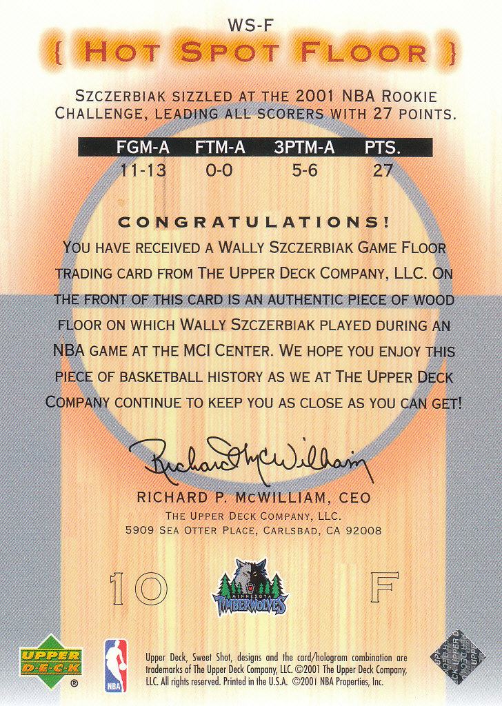 2001/2002 Sweet Shot (Upper Deck) Basketball - Picture 7 of 177
