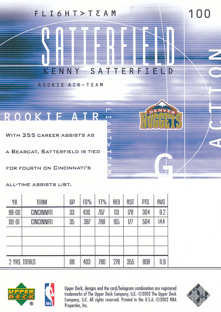 2001/2002 Flight Team (Upper Deck) Basketball - Picture 175 of 246