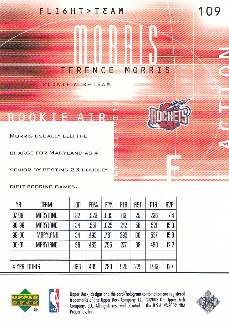 2001/2002 Flight Team (Upper Deck) Basketball - Picture 181 of 246