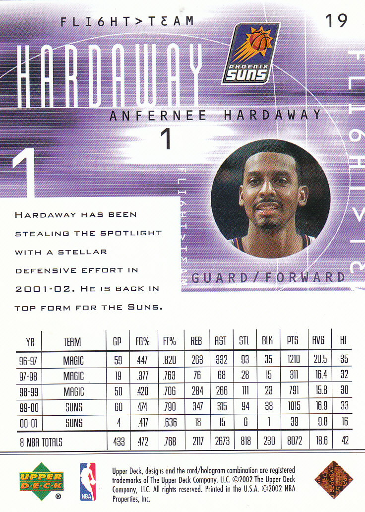 2001/2002 Flight Team (Upper Deck) Basketball - Picture 191 of 246