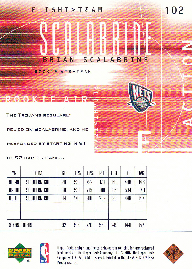 2001/2002 Flight Team (Upper Deck) Basketball - Picture 207 of 246
