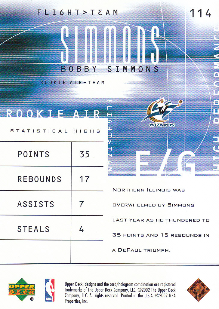 2001/2002 Flight Team (Upper Deck) Basketball - Picture 209 of 246