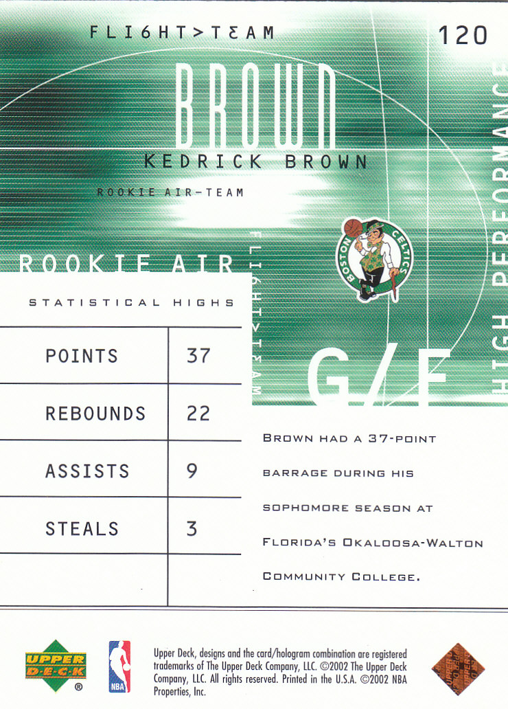 2001/2002 Flight Team (Upper Deck) Basketball - Picture 211 of 246
