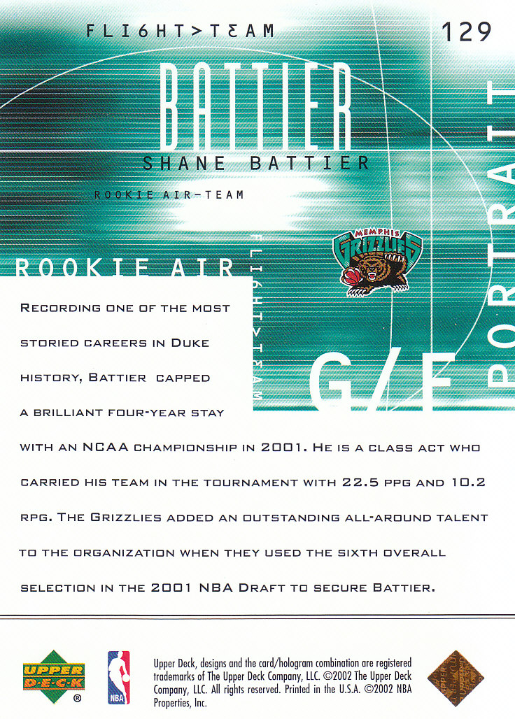 2001/2002 Flight Team (Upper Deck) Basketball - Picture 221 of 246