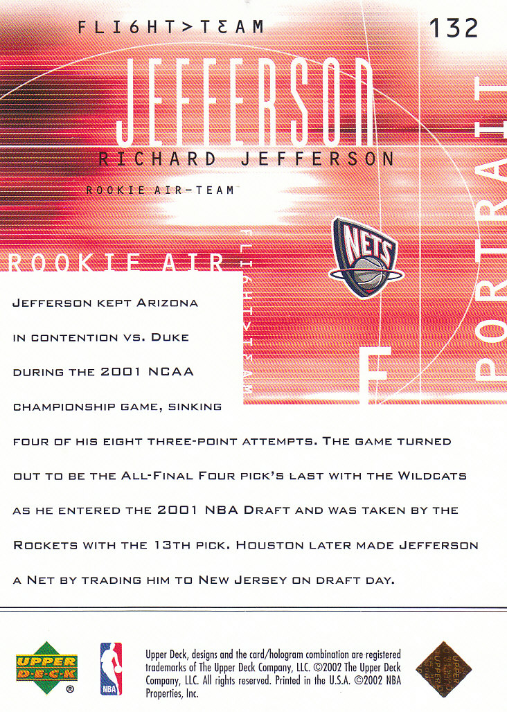 2001/2002 Flight Team (Upper Deck) Basketball - Picture 223 of 246