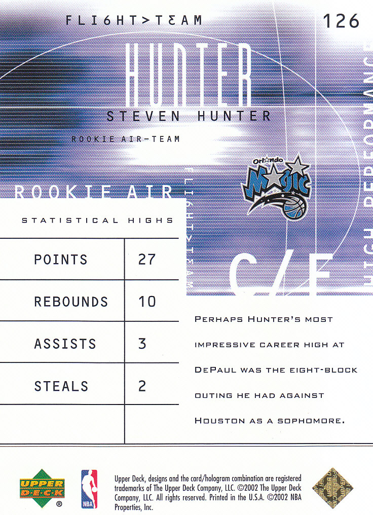 2001/2002 Flight Team (Upper Deck) Basketball - Picture 240 of 246