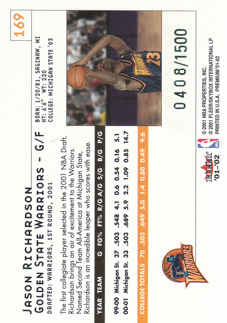 2001/2002 Fleer Premium Basketball - Picture 283 of 313