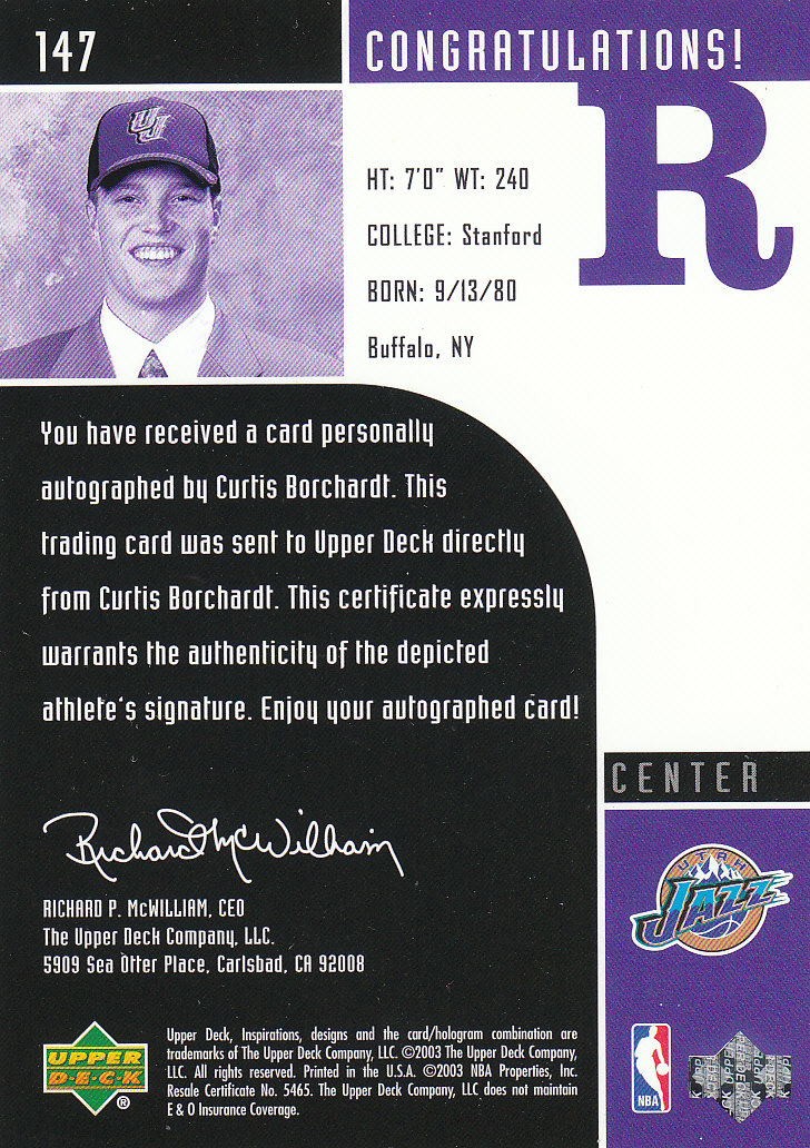 2002/2003 Inspirations (Upper Deck) Basketball - Picture 209 of 225