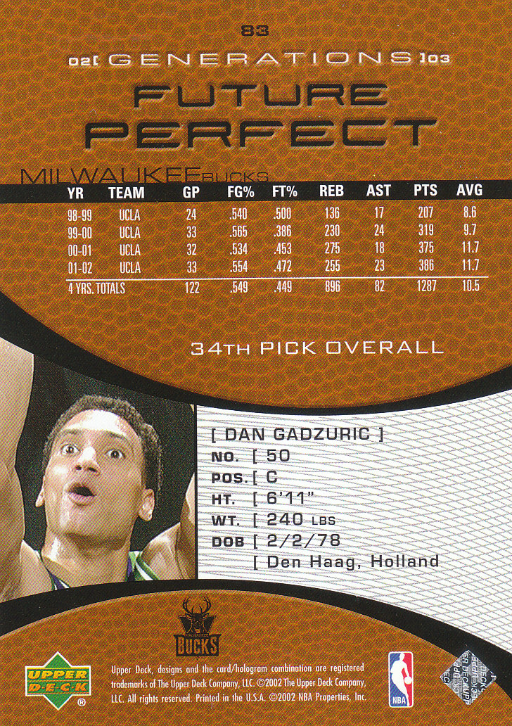 2002/2003 Generations (Upper Deck) Basketball - Picture 225 of 345