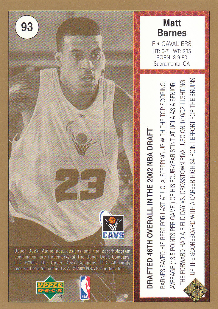 2002/2003 Authentics (Upper Deck) Basketball - Picture 39 of 374