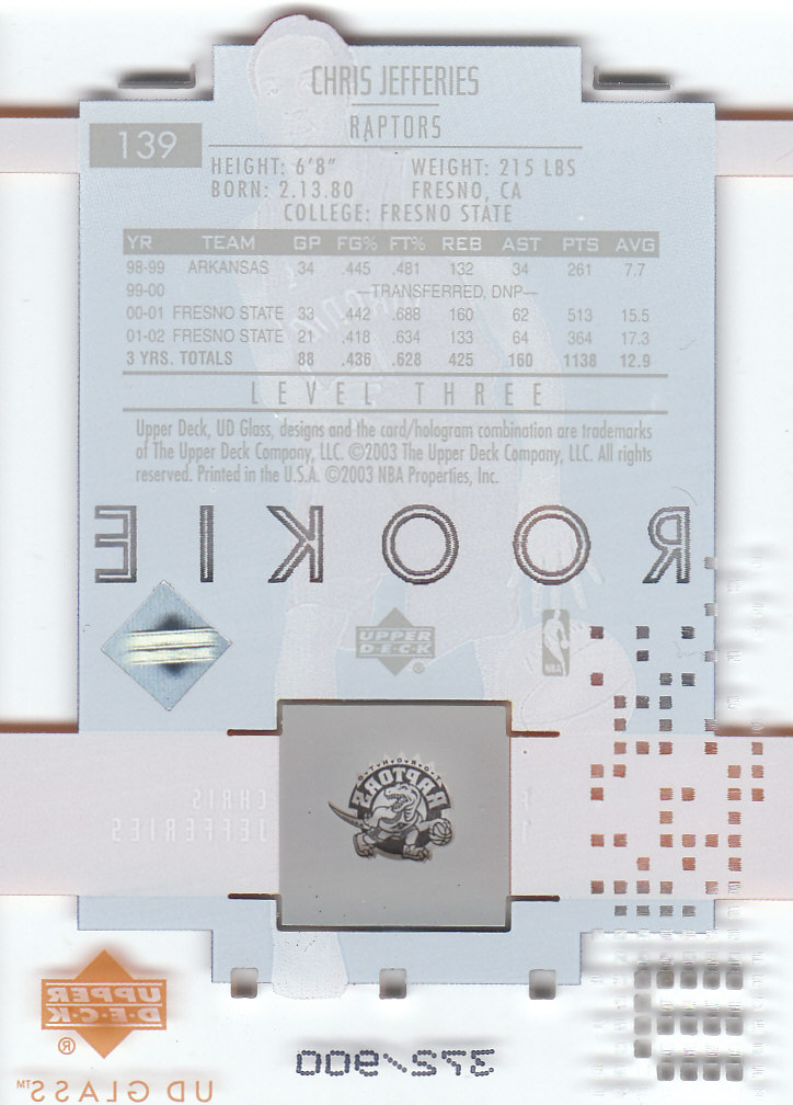 2002/2003 Glass (Upper Deck) Basketball - Picture 17 of 205