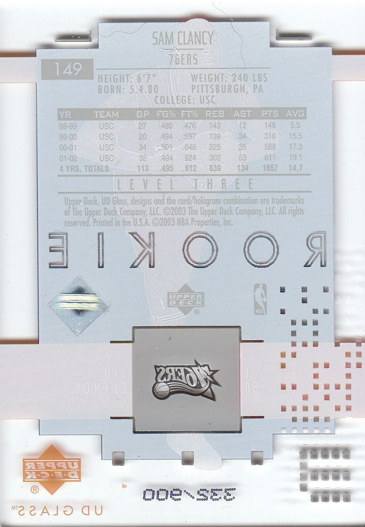 2002/2003 Glass (Upper Deck) Basketball - Picture 9 of 205