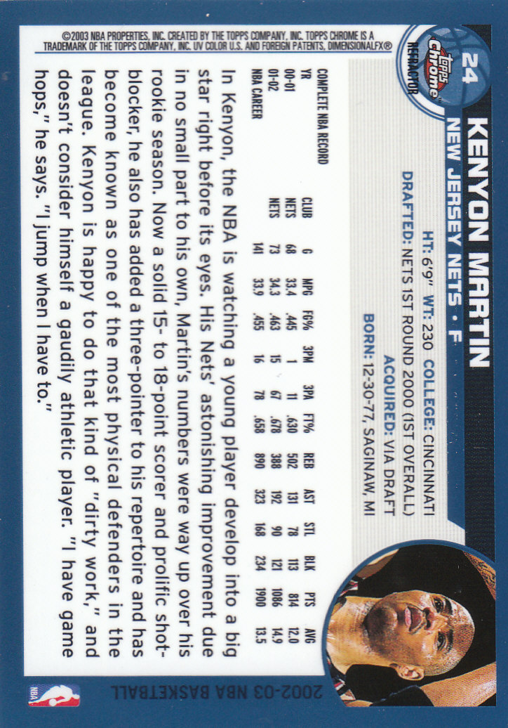 2002/2003 Topps Chrom Basketball Teil 2 parallele Refraktoren Karten - Bild 3 von 32