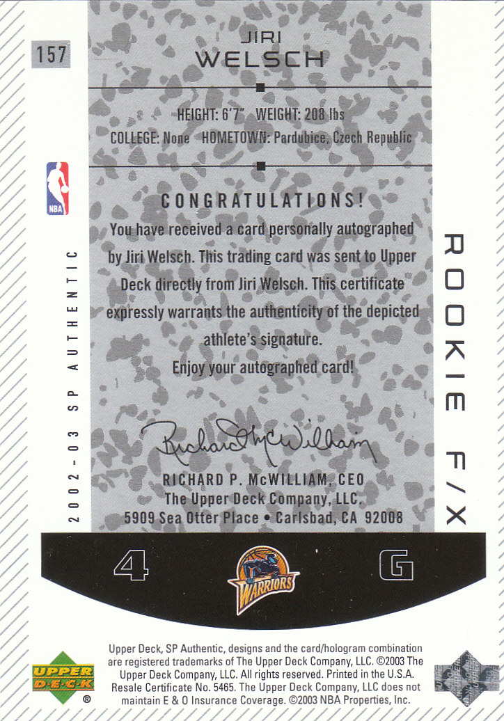 2002/2003 SP Authentic (Upper Deck) Basketball - Picture 45 of 307