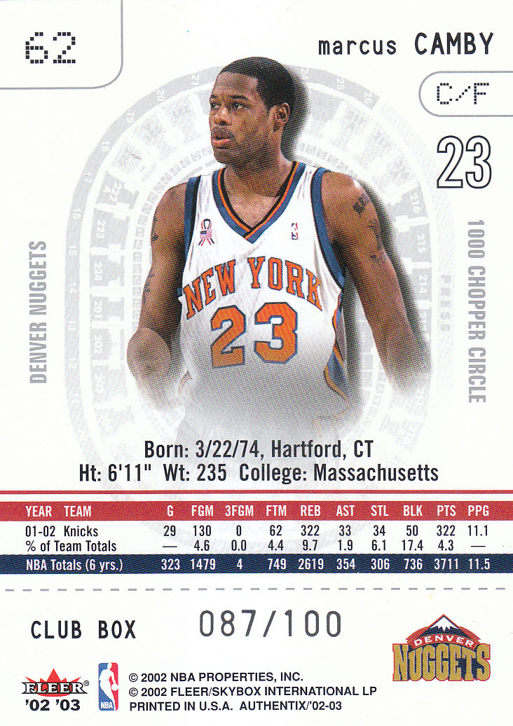 2002/2003 Fleer Authentix Basketball - Picture 59 of 68