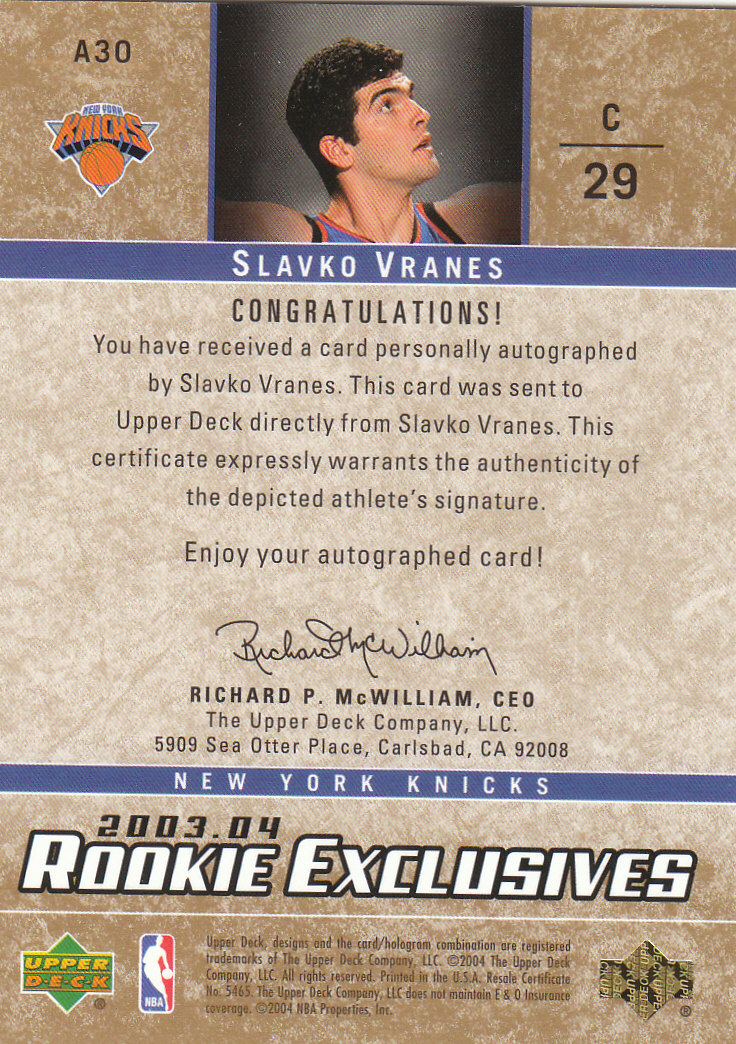 2003/2004 Rookie Exclusives (Upper Deck) Basketball - Picture 121 of 150