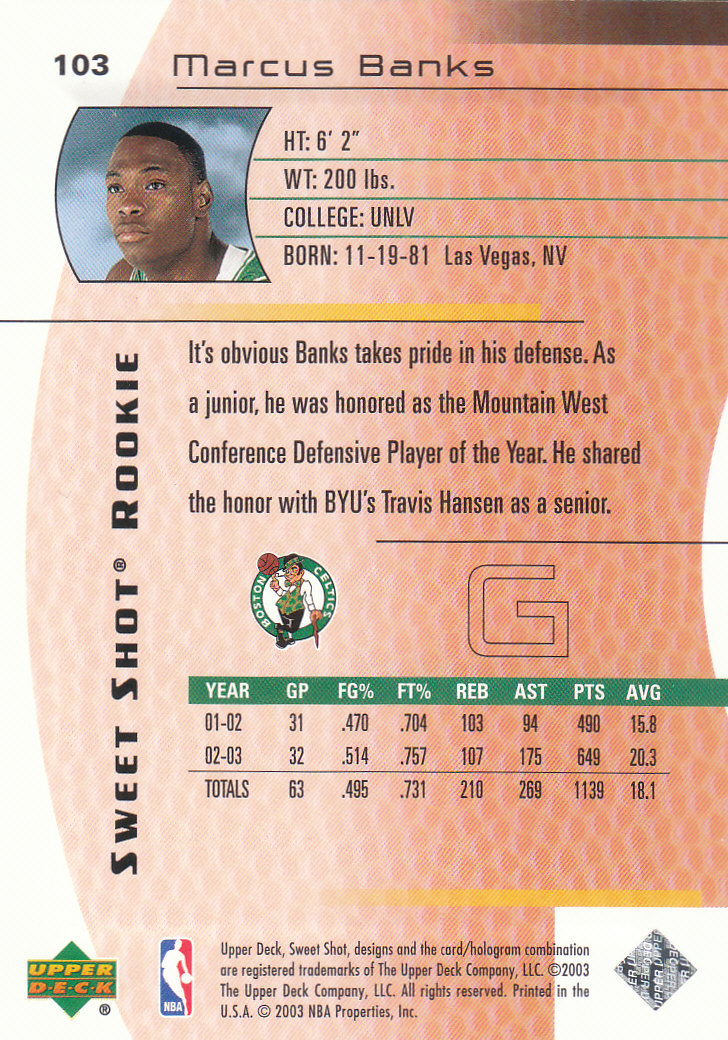 2003/2004 Sweet Shot (Upper Deck) Basketball - Picture 37 of 221
