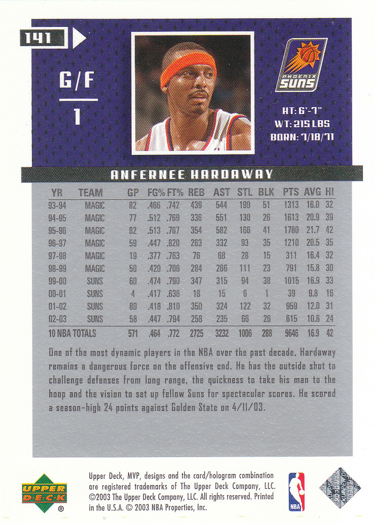 2003/2004 MVP (Upper Deck) Basketball Part 2 Parallel Cards - Picture 119 of 177