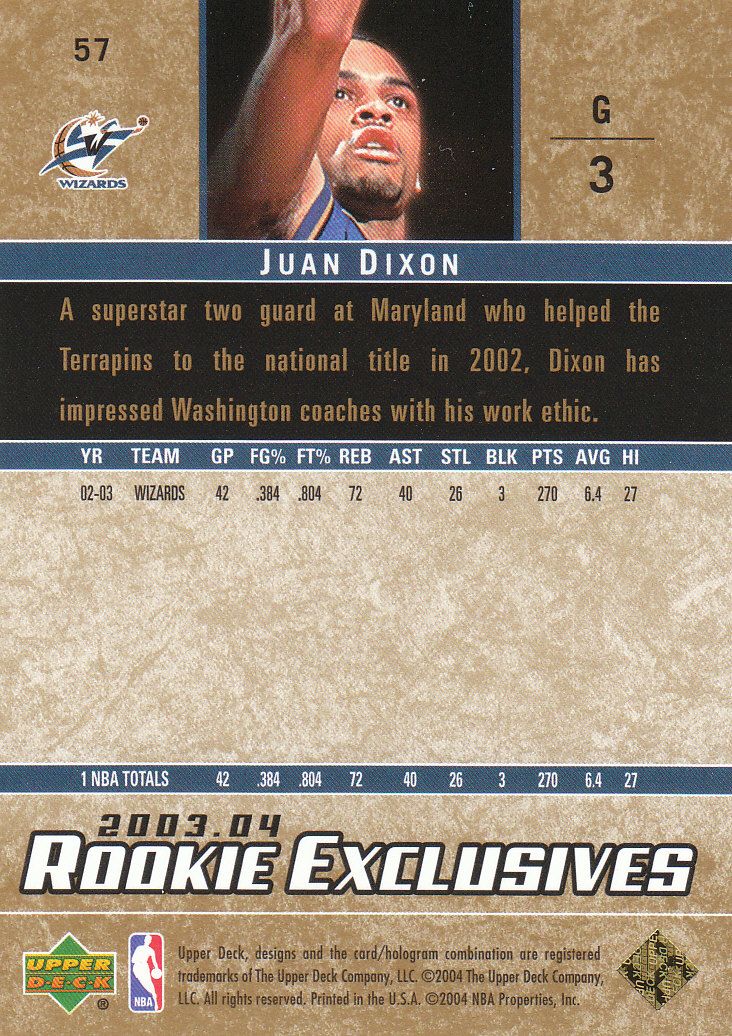 2003/2004 Rookie Exclusives (Upper Deck) Basketball - Picture 127 of 150