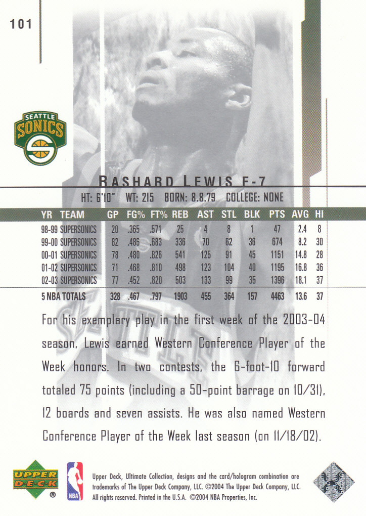 2003/2004 Ultimate Collection (Upper Deck) Basketball - Picture 169 of 242