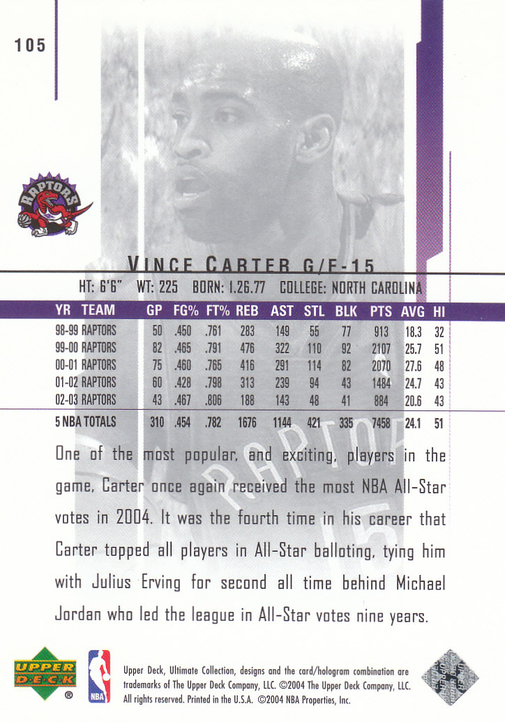 2003/2004 Ultimate Collection (Upper Deck) Basketball - Picture 175 of 242