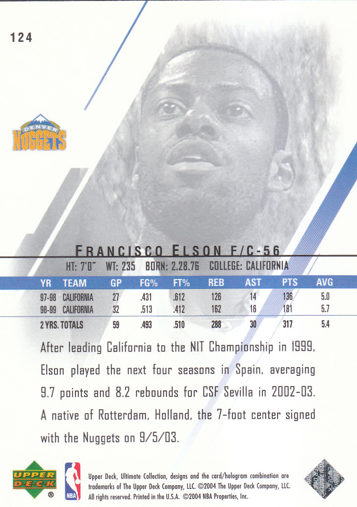 2003/2004 Ultimate Collection (Upper Deck) Basketball - Picture 205 of 242