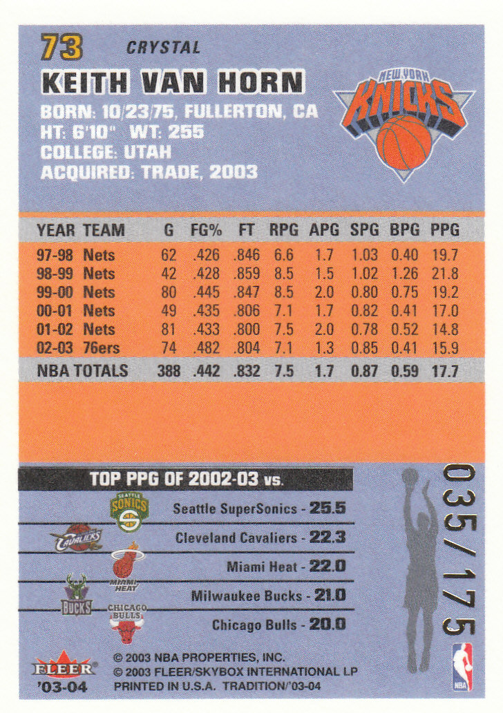 2003/2004 Fleer Tradition Basketball Part 3 Parallel and Insert Cards - Picture 35 of 220
