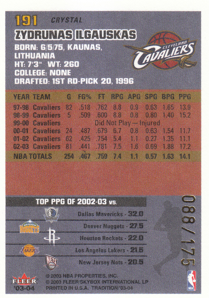 2003/2004 Fleer Tradition Basketball Part 3 Parallel and Insert Cards - Picture 87 of 220