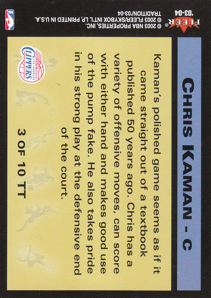 2003/2004 Fleer Tradition Basketball Part 3 Parallel and Insert Cards - Picture 204 of 220