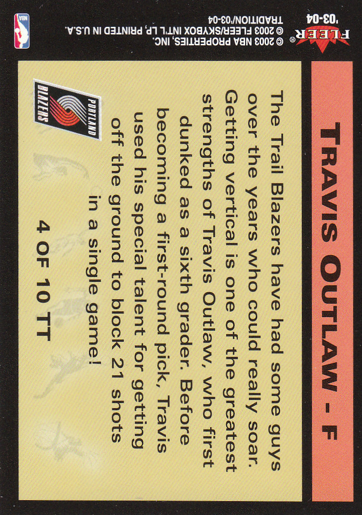 2003/2004 Fleer Tradition Basketball Part 3 Parallel and Insert Cards - Picture 206 of 220