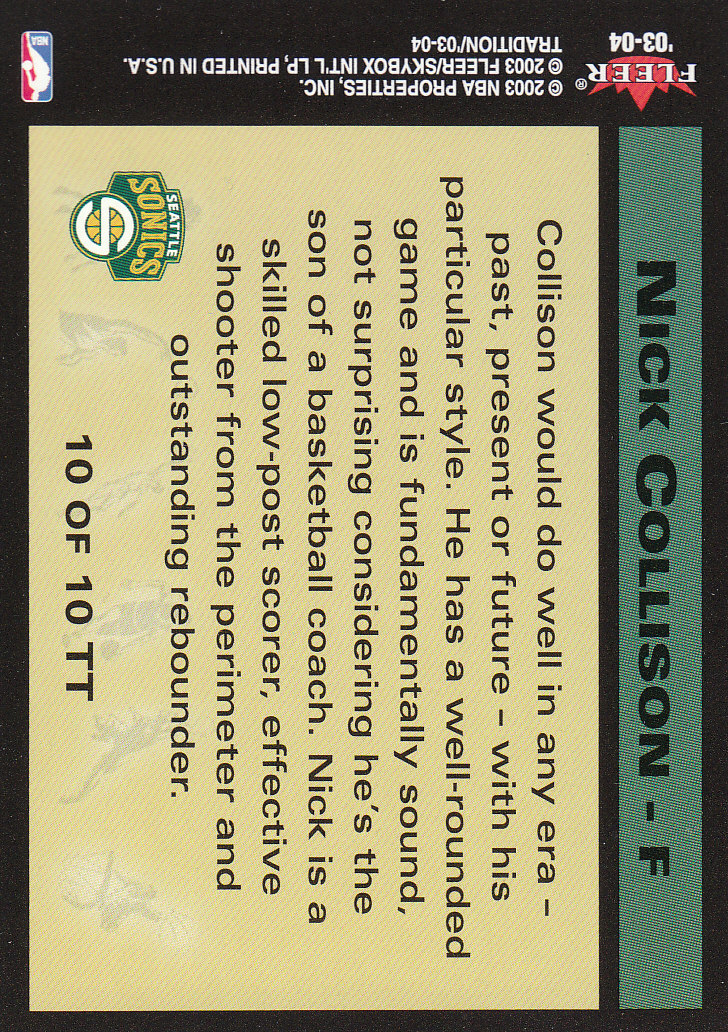 2003/2004 Fleer Tradition Basketball Part 3 Parallel and Insert Cards - Picture 218 of 220
