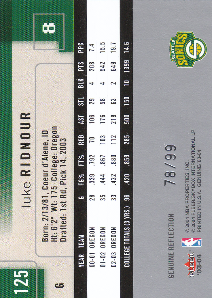 2003/2004 Genuine Insider (Fleer) Basketball - Picture 209 of 216