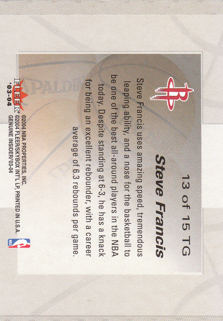 2003/2004 Genuine Insider (Fleer) Basketball - Picture 214 of 216