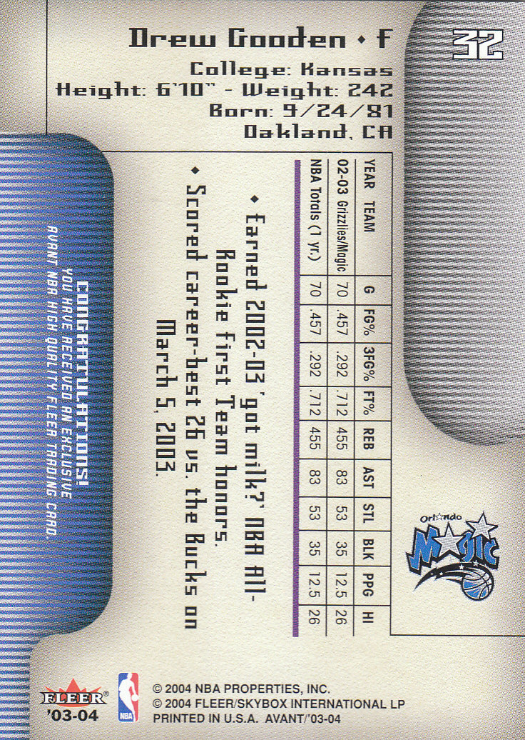 2003/2004 Avant (Fleer) Basketball - Picture 65 of 131