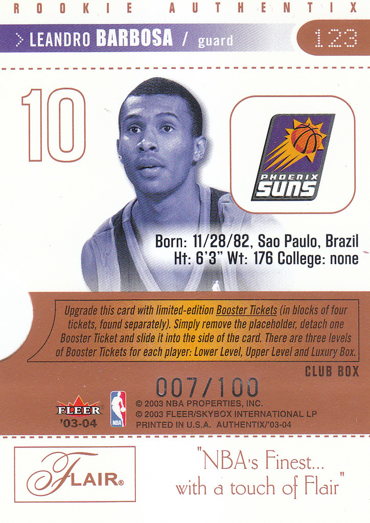 2003/2004 Authentix (Fleer) Basketball - Picture 277 of 319