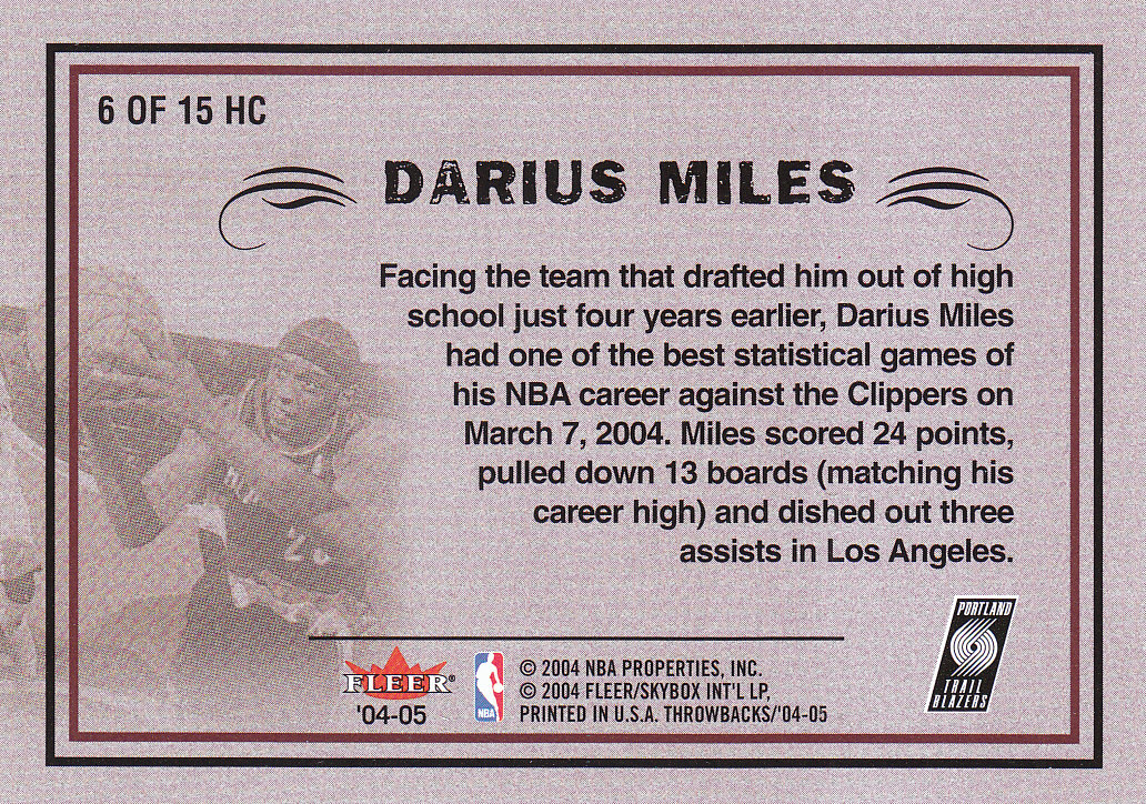 2004/2005 Throwbacks (Fleer) Basketball Part 2 Parallel and Insert Cards - Picture 17 of 25