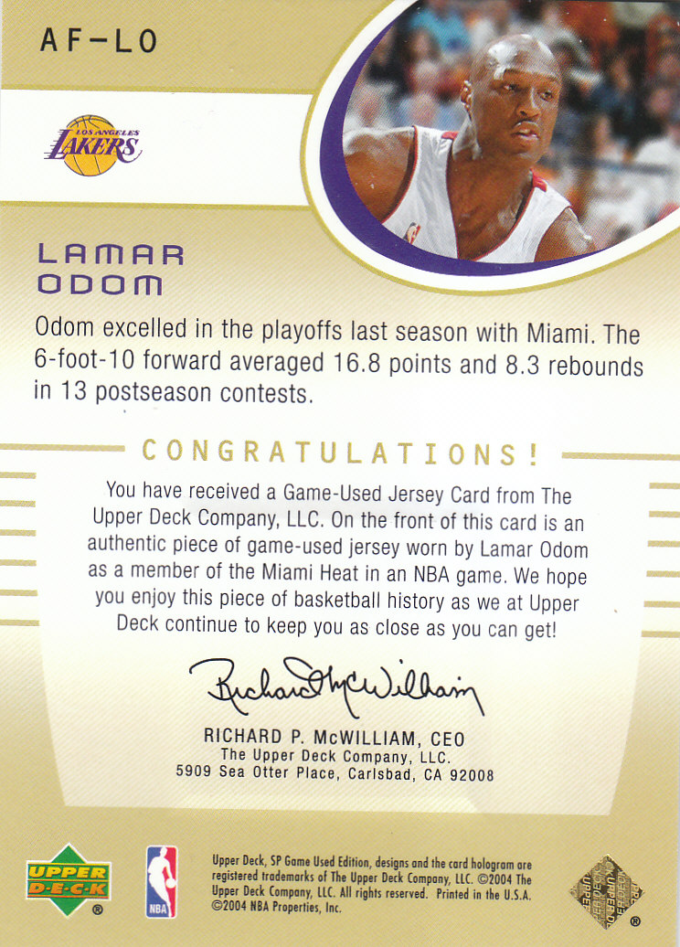 2004/2005 SP Game Used (Upper Deck) Basketball - Picture 260 of 290