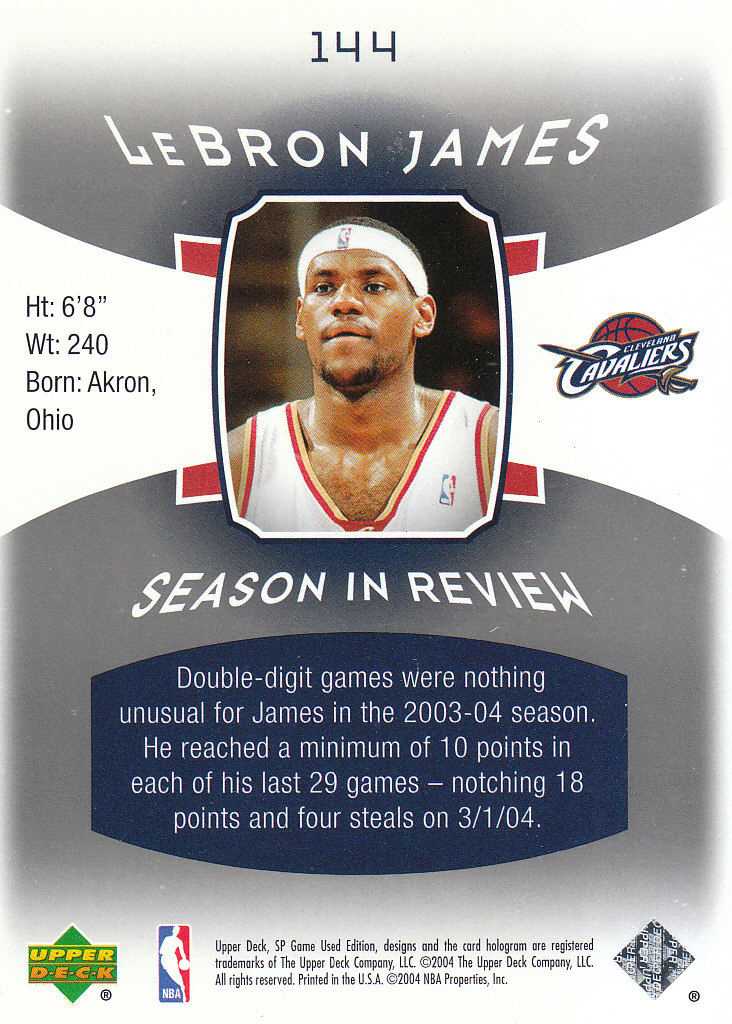 2004/2005 SP Game Used (Upper Deck) Basketball - Picture 218 of 290