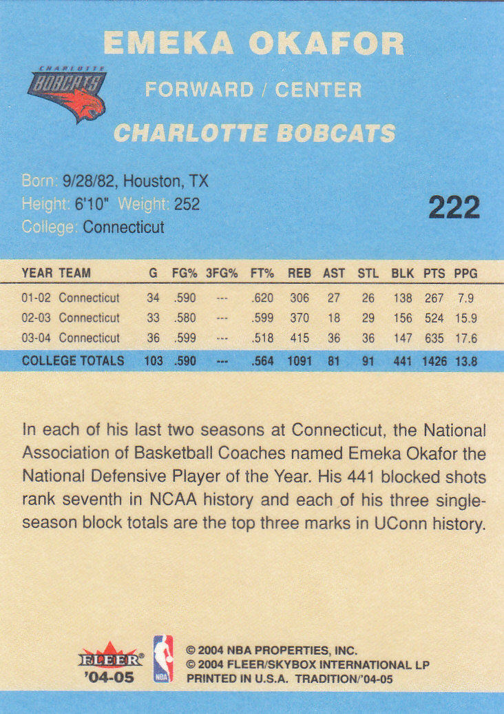 2004/2005 Tradition (Fleer) Basketball Part 2 Parallel Blue Cards #1 to #249 - Picture 335 of 357