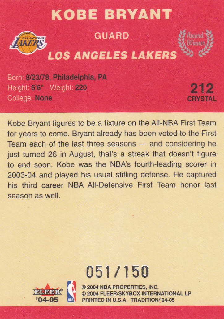 2004/2005 Tradition (Fleer) Basketball Part 4 Crystal and Draft Day Rookies - Picture 13 of 35