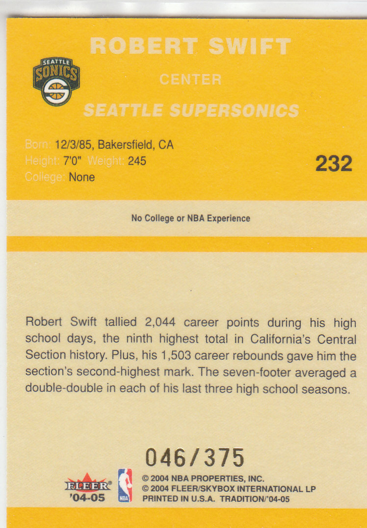 2004/2005 Tradition (Fleer) Basketball Part 4 Crystal and Draft Day Rookies - Picture 21 of 35