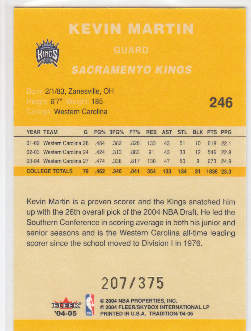 2004/2005 Tradition (Fleer) Basketball Part 4 Crystal and Draft Day Rookies - Picture 27 of 35