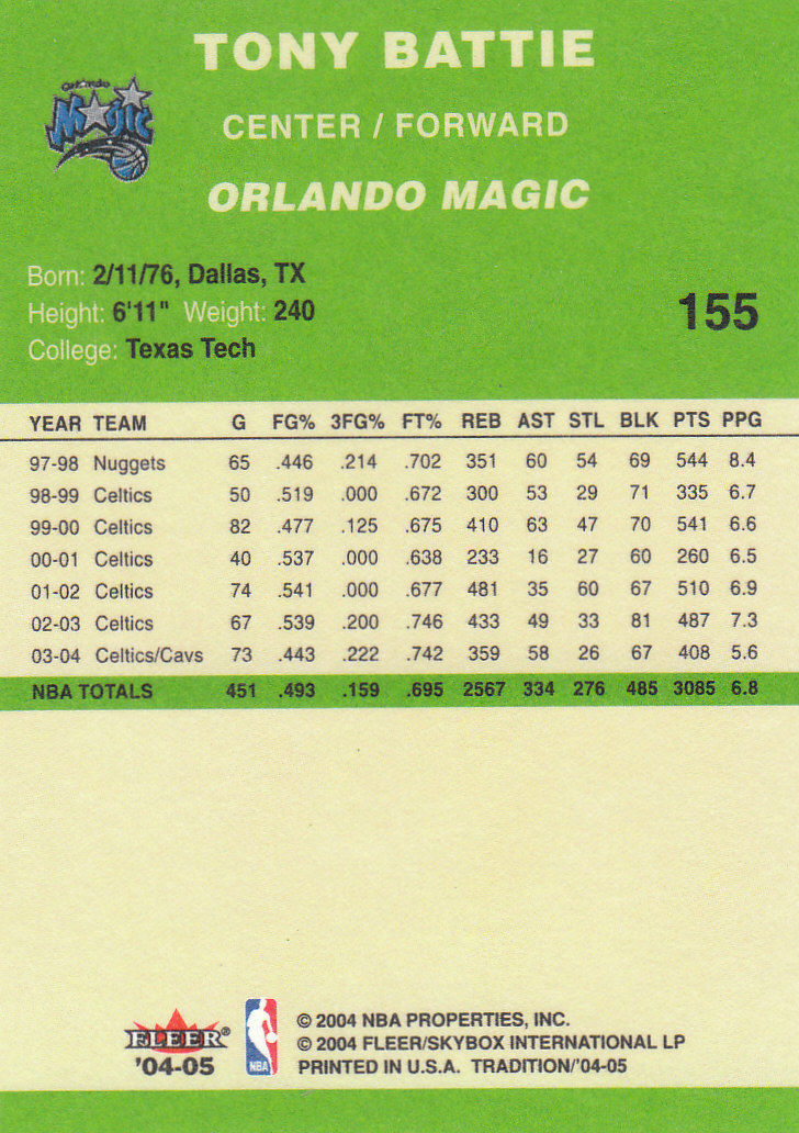 2004/2005 Tradition (Fleer) Basketball Part 3 Parallel Green Cards #3 to #265 - Picture 149 of 241