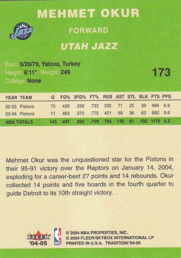 2004/2005 Tradition (Fleer) Basketball Part 3 Parallel Green Cards #3 to #265 - Picture 167 of 241