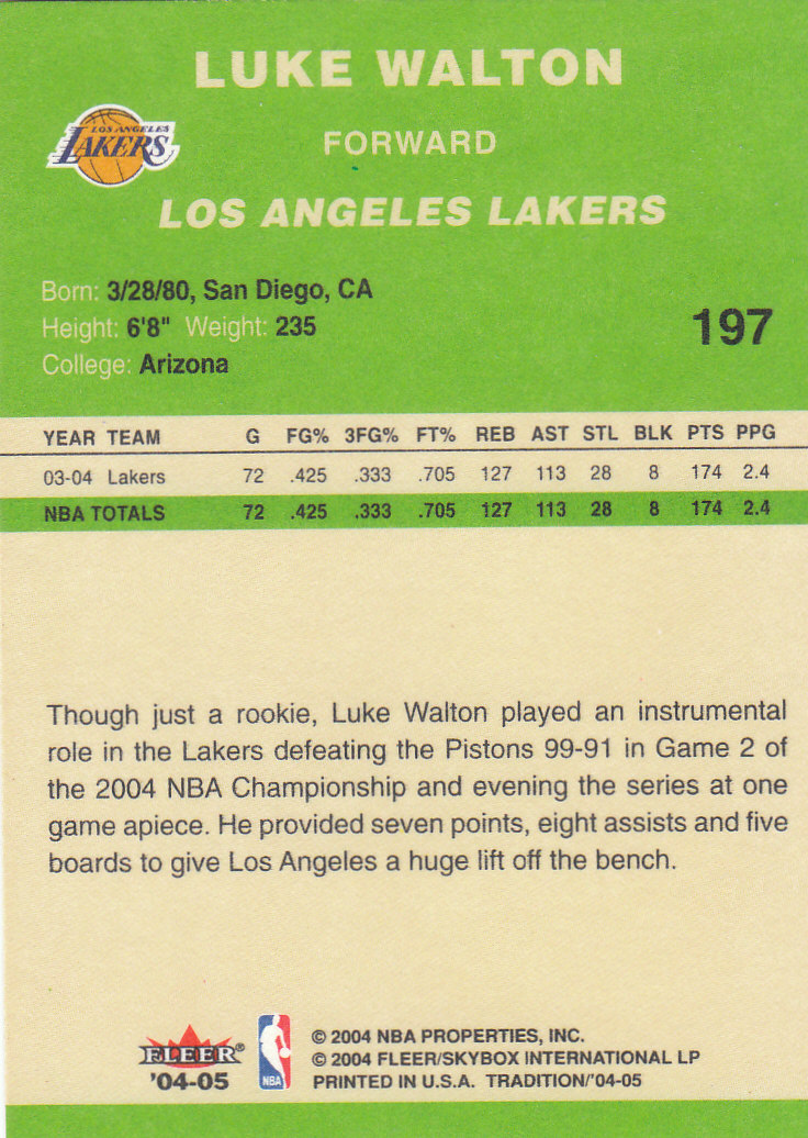 2004/2005 Tradition (Fleer) Basketball Part 3 Parallel Green Cards #3 to #265 - Picture 199 of 241