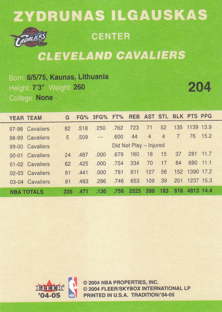 2004/2005 Tradition (Fleer) Basketball Part 3 Parallel Green Cards #3 to #265 - Picture 207 of 241